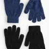 Navy & Black Magic Touchscreen Gloves 2 Pack One Size