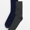Navy & Grey Blister Resist Socks 2 Pack 6-8.5