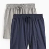 Navy & Grey Jersey Pyjama Shorts 2 Pack XS