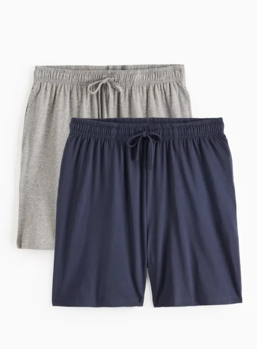 Navy & Grey Jersey Pyjama Shorts 2 Pack XS