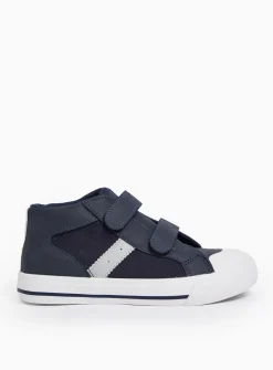 Navy Blue Side Stripe Trainers 7 Infant