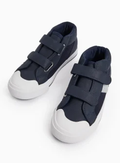 Navy Blue Side Stripe Trainers 7 Infant