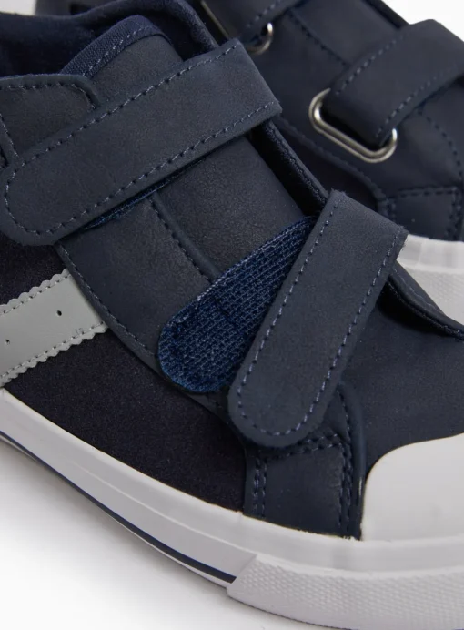 Navy Blue Side Stripe Trainers 7 Infant