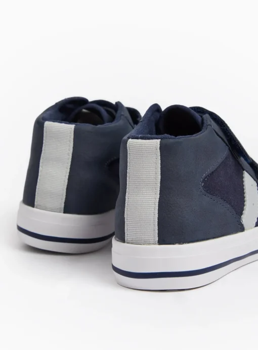 Navy Blue Side Stripe Trainers 7 Infant