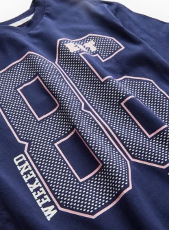 Navy Blue T-Shirt & Cycling Shorts Pyjama Set 7-8 years