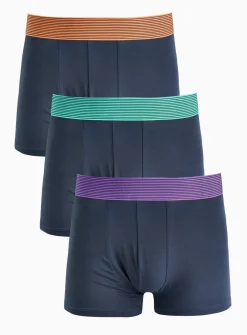 Navy Bright Waistband Hipsters 3 Pack XS