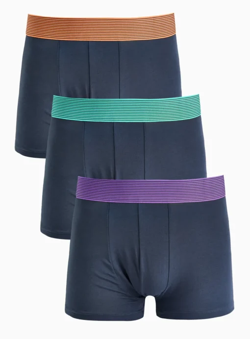 Navy Bright Waistband Hipsters 3 Pack XS