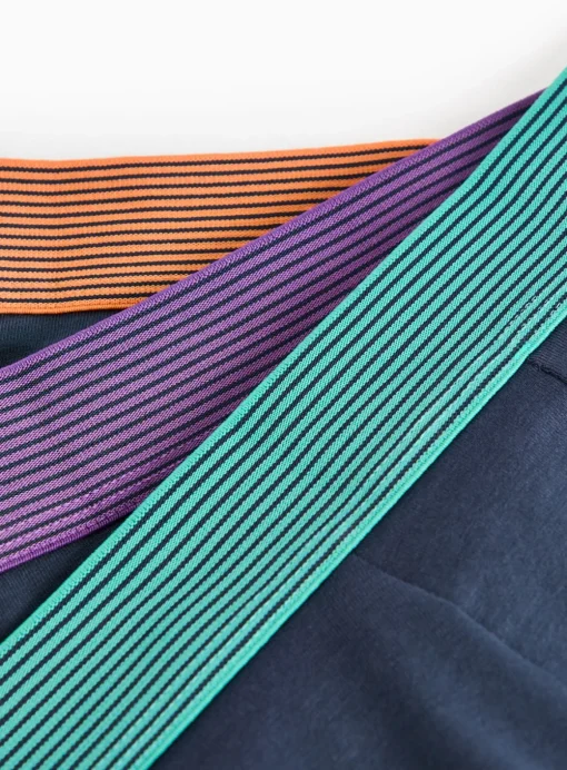 Navy Bright Waistband Hipsters 3 Pack XS