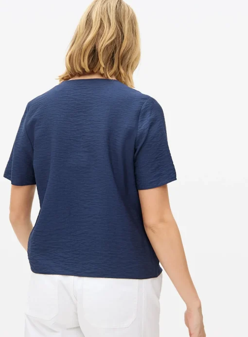 Navy Button Front Boxy Blouse 8