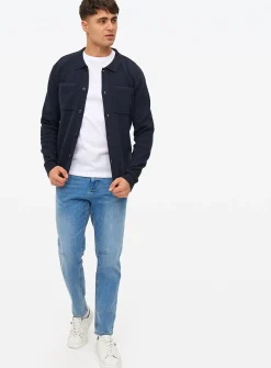 Navy Button Through Polo Jumper XL