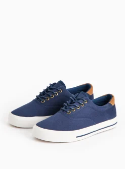 Navy Canvas Lace Up Shoe 11