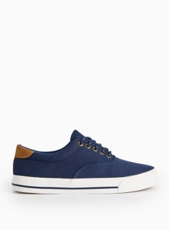 Navy Canvas Lace Up Shoe 11