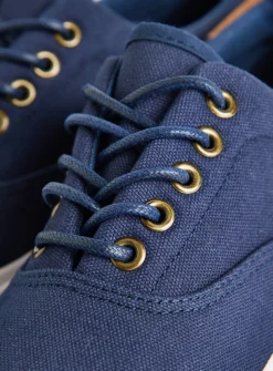 Navy Canvas Lace Up Shoe 11