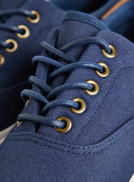 Navy Canvas Lace Up Shoe 11