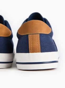 Navy Canvas Lace Up Shoe 11
