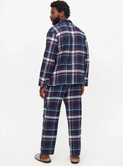 Navy Check Woven Traditional Pyjamas S