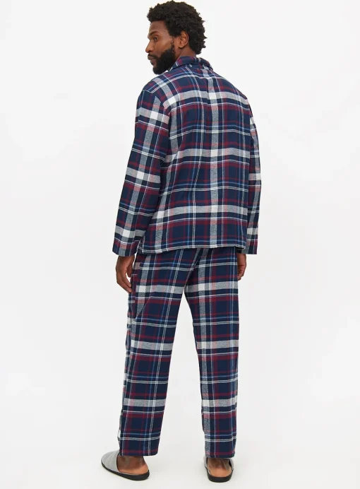 Navy Check Woven Traditional Pyjamas S