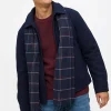 Navy Checked Scarf One Size