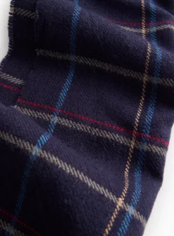 Navy Checked Scarf One Size