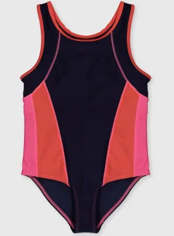 Navy Colour Block Swimsuit 1.5-2 years
