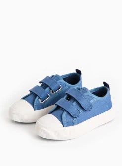 Navy Core Canvas Twin Strap Trainers 7 Infant