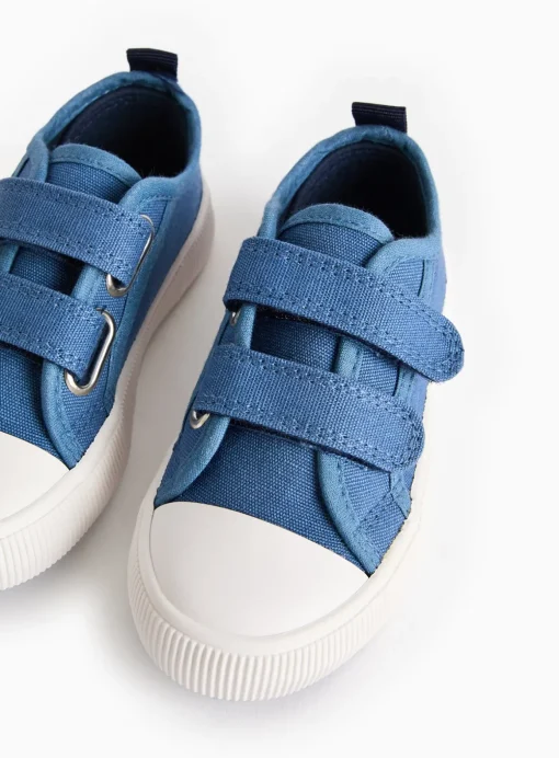 Navy Core Canvas Twin Strap Trainers 7 Infant