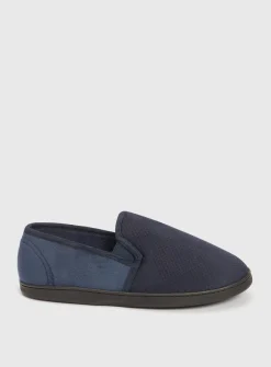 Navy Diagonal Square Full Slippers With Arch Support 8