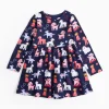 Navy Dog Print Jersey Dress 3-4 years