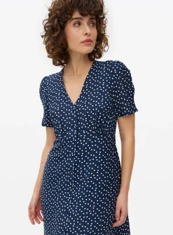 Navy Dot Printed Midi Tea Dress 12
