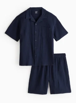 Navy Double Cloth Traditional Pyjamas XXL