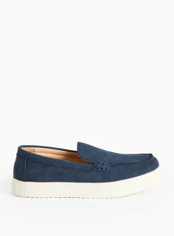 Navy Faux Suede Boat Shoes 1