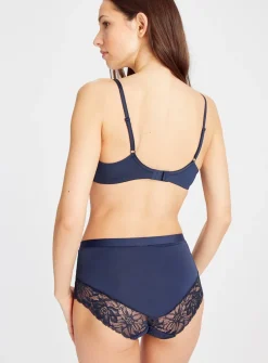 Navy Floral Lace Full Knickers 20