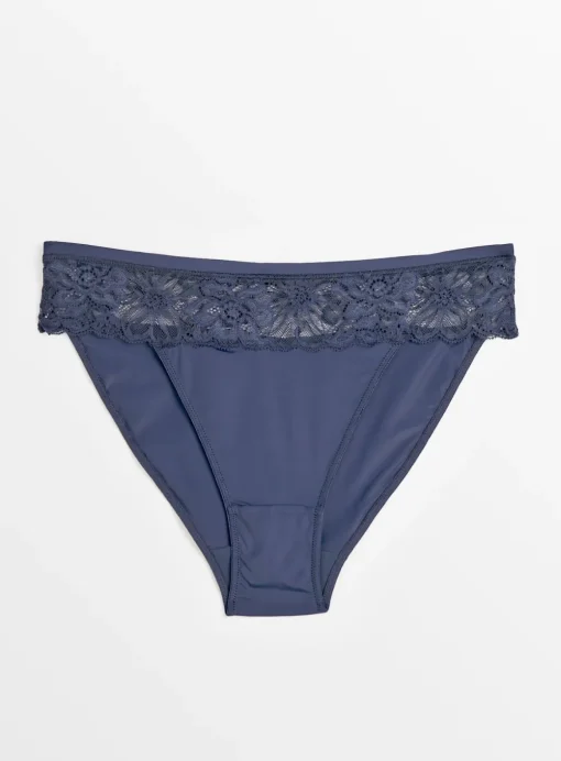 Navy Floral Lace High Leg Knickers 14