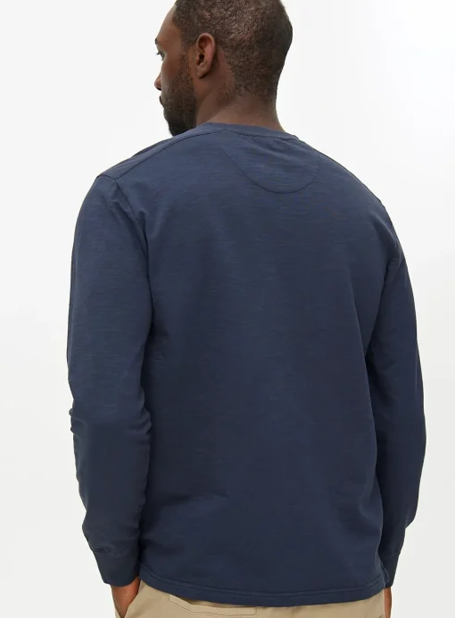 Navy Garment Dye Henley T-Shirt XXL