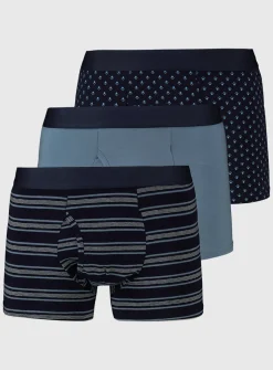 Navy Geo & Stripe Trunks 3 Pack XXL
