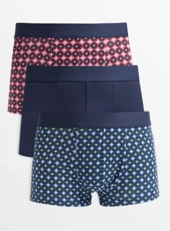 Navy Geometric Hipsters 3 Pack M