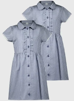 Navy Gingham Classic Dress 2 Pack 5 years