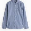 Navy Gingham Slim-Fit Oxford Shirt S