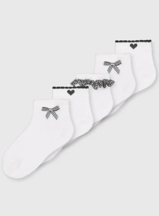 Navy Gingham Socks 5 Pack 6-8.5