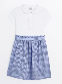 Navy Gingham Twofer School Dress 4 years