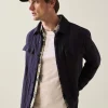 Navy Grid Stitch Overshirt XXL