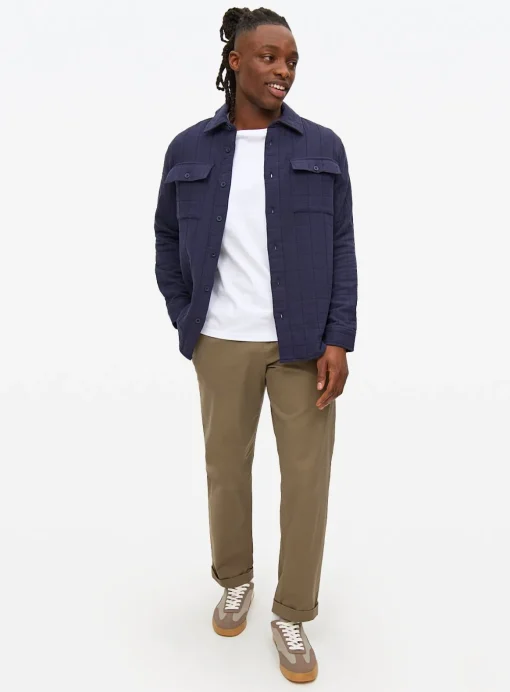 Navy Grid Stitch Overshirt XXL