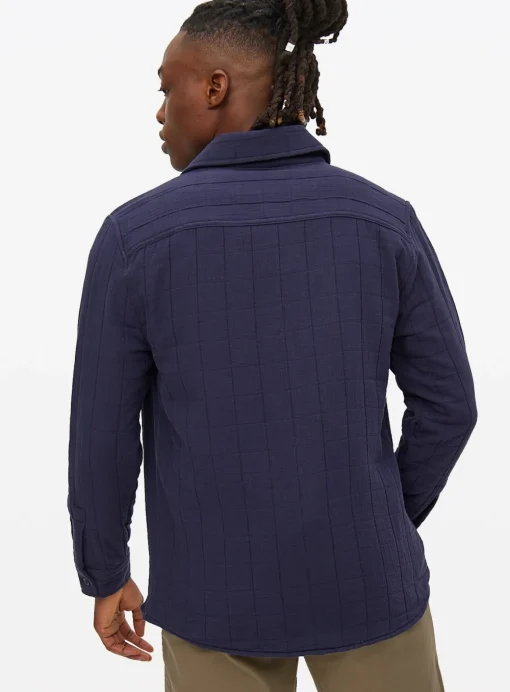 Navy Grid Stitch Overshirt XXL