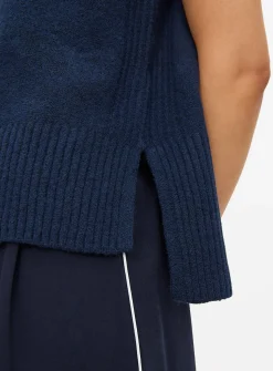 Navy High Neck Knitted Vest 12
