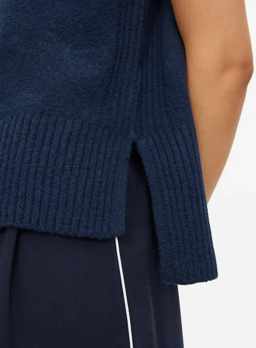 Navy High Neck Knitted Vest 12