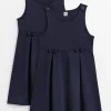 Navy Jersey School Pinafore 2 Pack 4 years