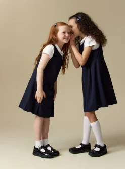 Navy Jersey School Pinafore 2 Pack 4 years
