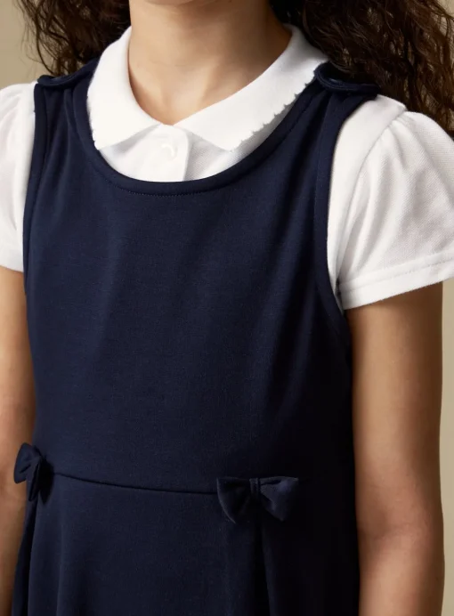 Navy Jersey School Pinafore 2 Pack 4 years