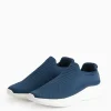 Navy Knitted Slip On Trainers 10