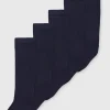 Navy Long Socks 5 Pack 6-8.5